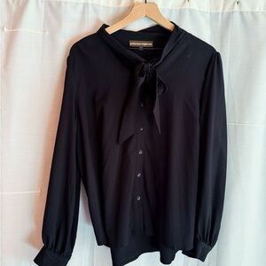 Princess Highway Black Blouse with Bow Detail
